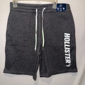 Hollister Sweat Shorts Unisex Sz M Gray Lace Up Pockets Casual Wear New